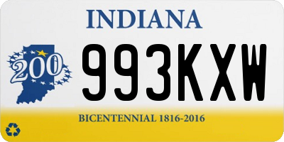 IN license plate 993KXW