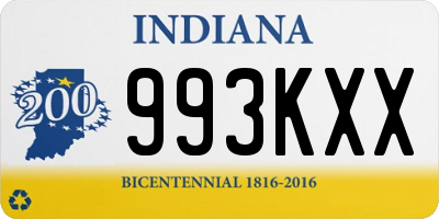 IN license plate 993KXX