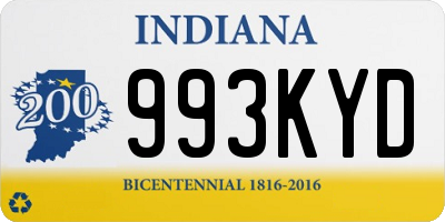 IN license plate 993KYD