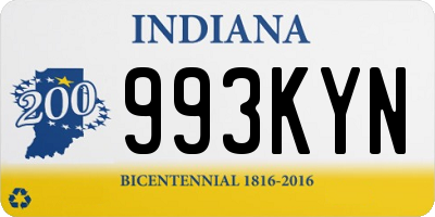 IN license plate 993KYN