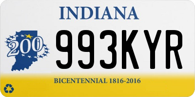 IN license plate 993KYR