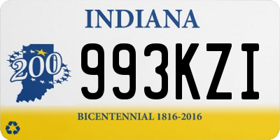 IN license plate 993KZI