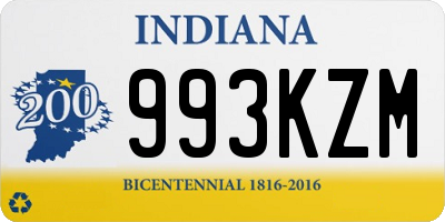 IN license plate 993KZM