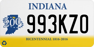 IN license plate 993KZO