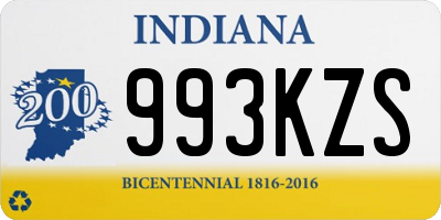 IN license plate 993KZS