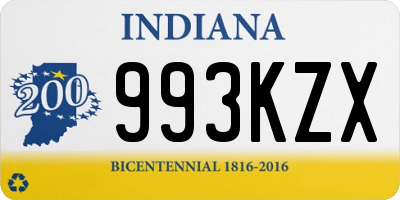 IN license plate 993KZX