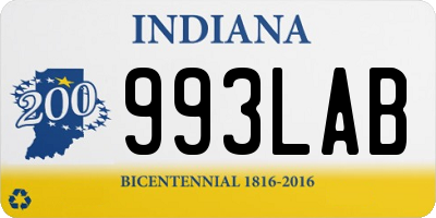 IN license plate 993LAB