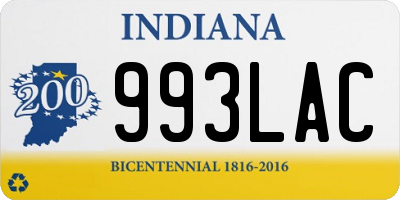 IN license plate 993LAC