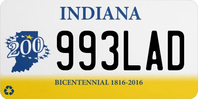 IN license plate 993LAD