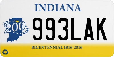 IN license plate 993LAK