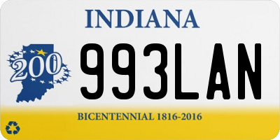 IN license plate 993LAN