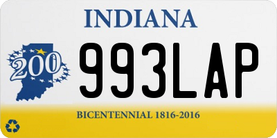 IN license plate 993LAP