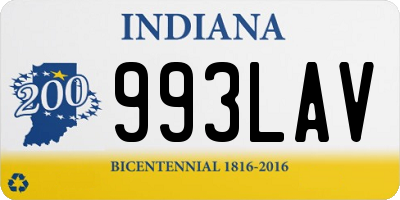 IN license plate 993LAV