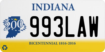 IN license plate 993LAW