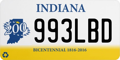 IN license plate 993LBD