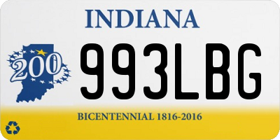 IN license plate 993LBG