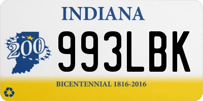 IN license plate 993LBK