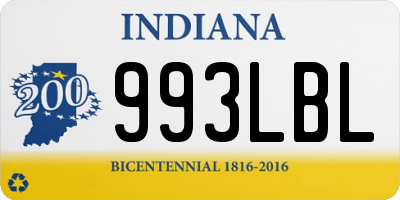 IN license plate 993LBL