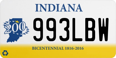 IN license plate 993LBW