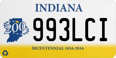 IN license plate 993LCI