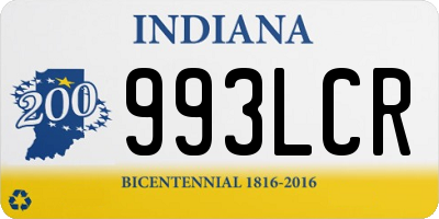 IN license plate 993LCR