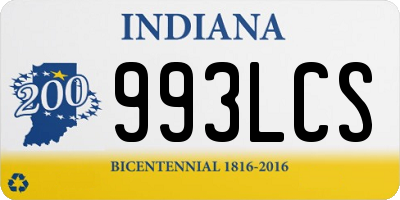 IN license plate 993LCS