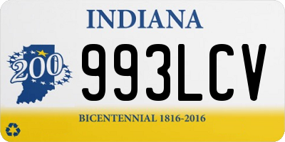 IN license plate 993LCV