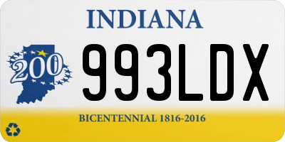 IN license plate 993LDX