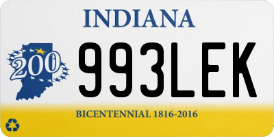 IN license plate 993LEK