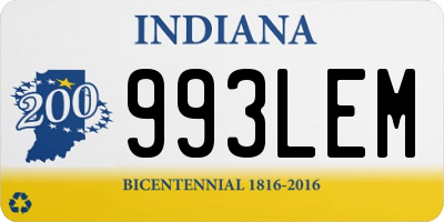 IN license plate 993LEM