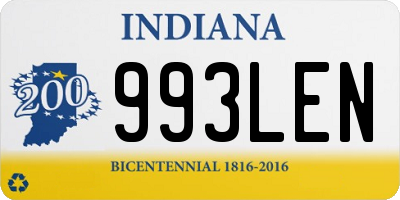 IN license plate 993LEN