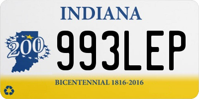 IN license plate 993LEP