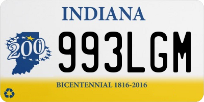 IN license plate 993LGM