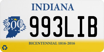 IN license plate 993LIB