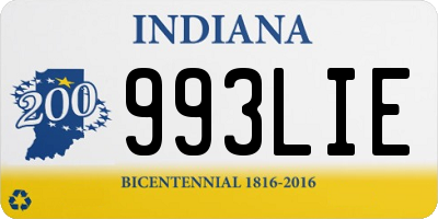 IN license plate 993LIE