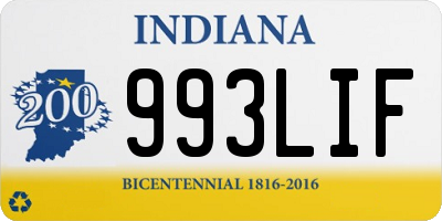 IN license plate 993LIF