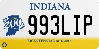 IN license plate 993LIP