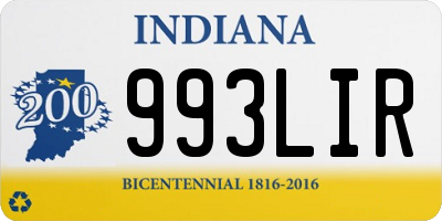IN license plate 993LIR