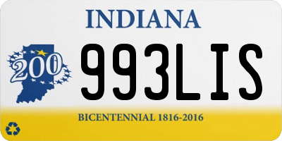 IN license plate 993LIS