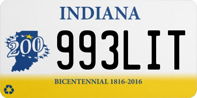 IN license plate 993LIT