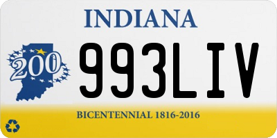 IN license plate 993LIV