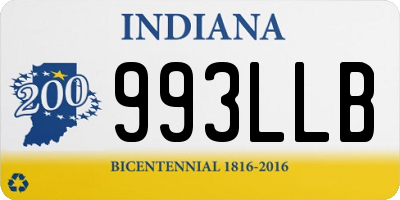 IN license plate 993LLB