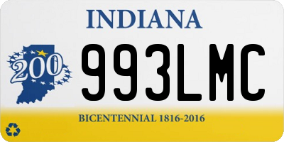 IN license plate 993LMC