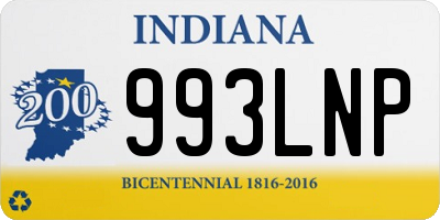 IN license plate 993LNP