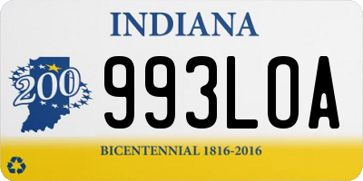 IN license plate 993LOA