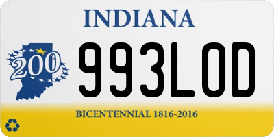 IN license plate 993LOD