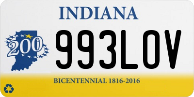 IN license plate 993LOV