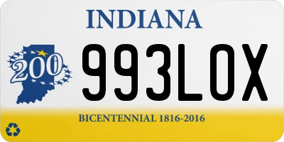 IN license plate 993LOX