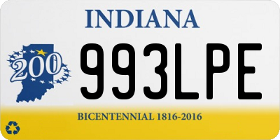 IN license plate 993LPE