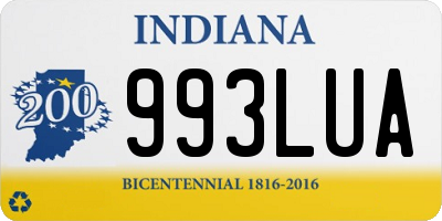 IN license plate 993LUA